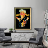 Wall Art 80cmx120cm Birra Itala Pilsen Black Frame Canvas - Top-Down View