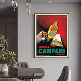Wall Art 80cmx120cm Cordial Campari Liquor Black Frame Canvas - Side View