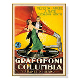 Grafofoni Canvas Wall Art in Columbia Gold Frame - 40cm x 60cm