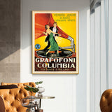 Grafofoni Canvas Wall Art in Columbia Gold Frame - 40cm x 60cm - Front View