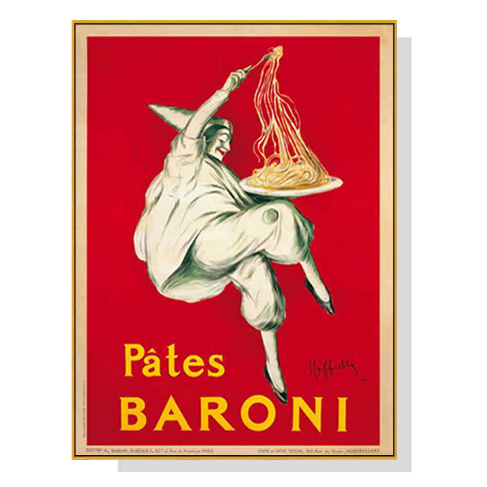 Gourmet Pasta Wall Art - 40x60cm Framed Canvas Print in Gold