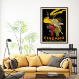 Cinzano Canvas Wall Art with Black Frame - 90cm x 135cm - Front View