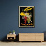 Wall Art 60cmx90cm Cinzano Black Frame Canvas - Side View