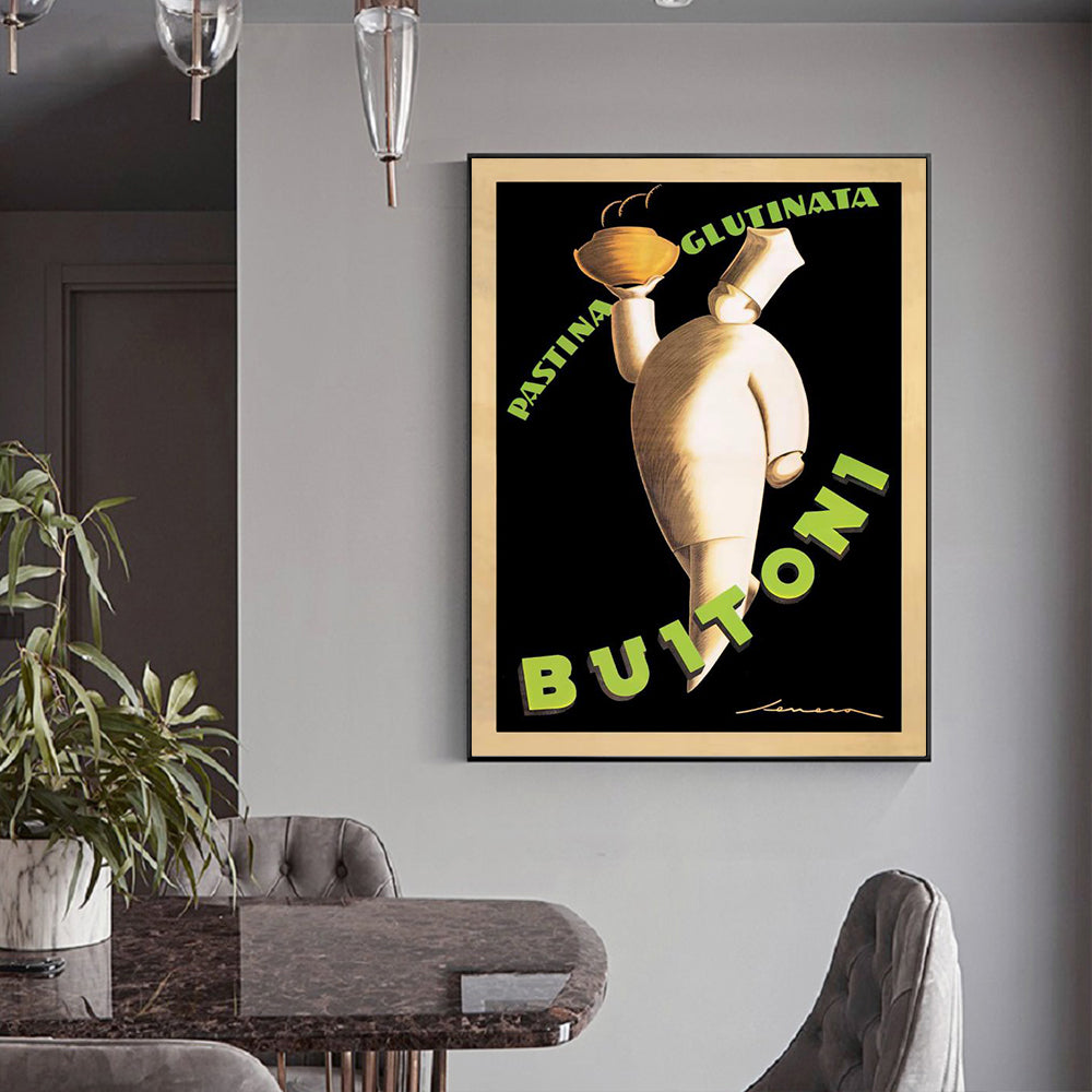 Stunning 90cm x 135cm Buitoni Canvas Art in Elegant Black Frame