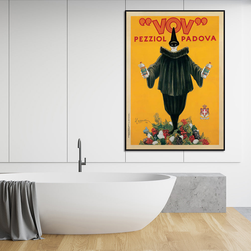 Pezziol Padova Black Framed Canvas Art Print - 40cm x 60cm