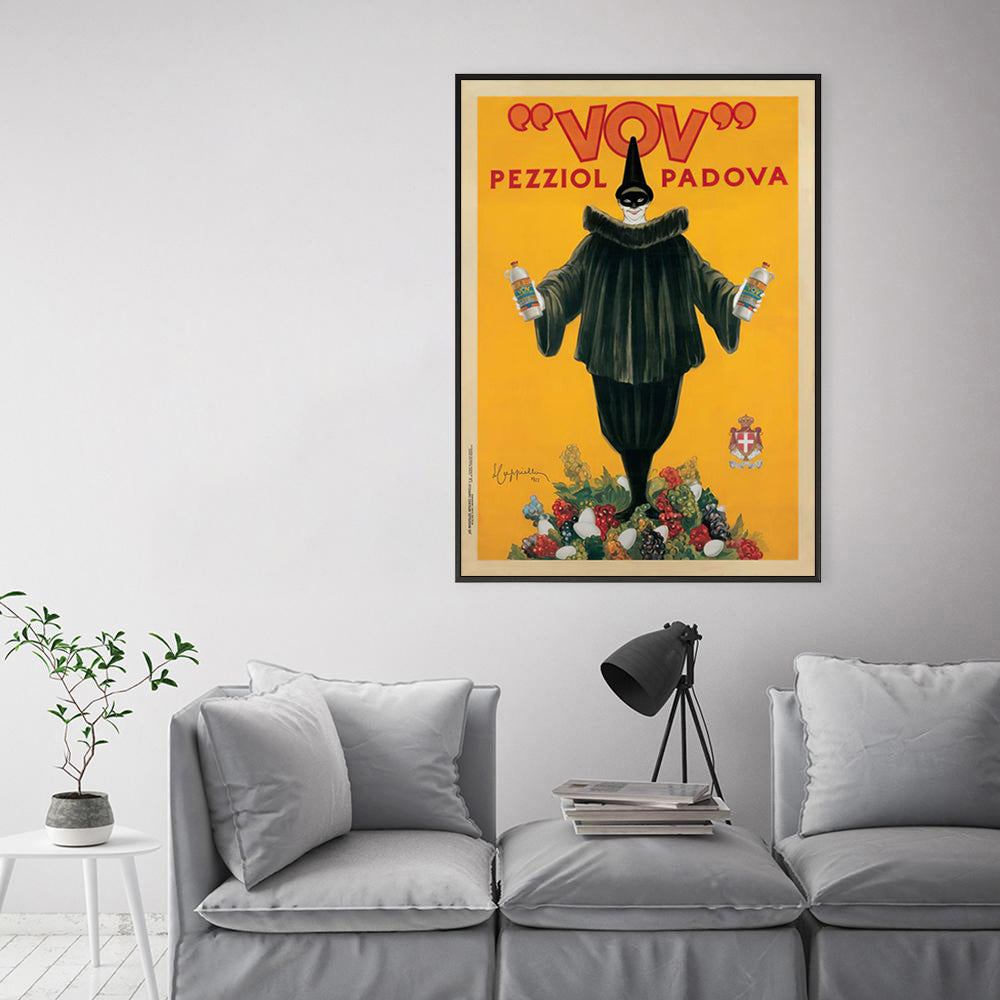 Pezziol Padova Black Framed Canvas Art Print - 40cm x 60cm
