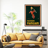 Wall Art 50cmx70cm Maccheroni Pianiciani Black Frame Canvas - Front View