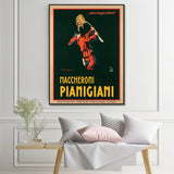 Wall Art 50cmx70cm Maccheroni Pianiciani Black Frame Canvas - Side View