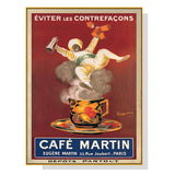 Cafe Martin Canvas Art with Gold Frame - 40cm x 60cm