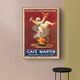 Elegant Cafe Martin Canvas Art with Gold Frame - 90cm x 135cm - Front View