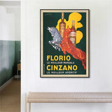 Wall Art 80cmx120cm Florio Cinzano Black Frame Canvas - Side View