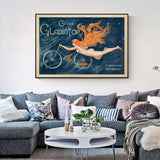 Gladiator Cycles Framed Canvas Artwork 90cm x 135cm - Front View