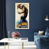 Wall Art 60cmx120cm King Kong 1933 Gold Frame Canvas - Front View