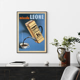 Wall Art 80cmx120cm Miscela Leone, 1950 Black Frame Canvas - Front View