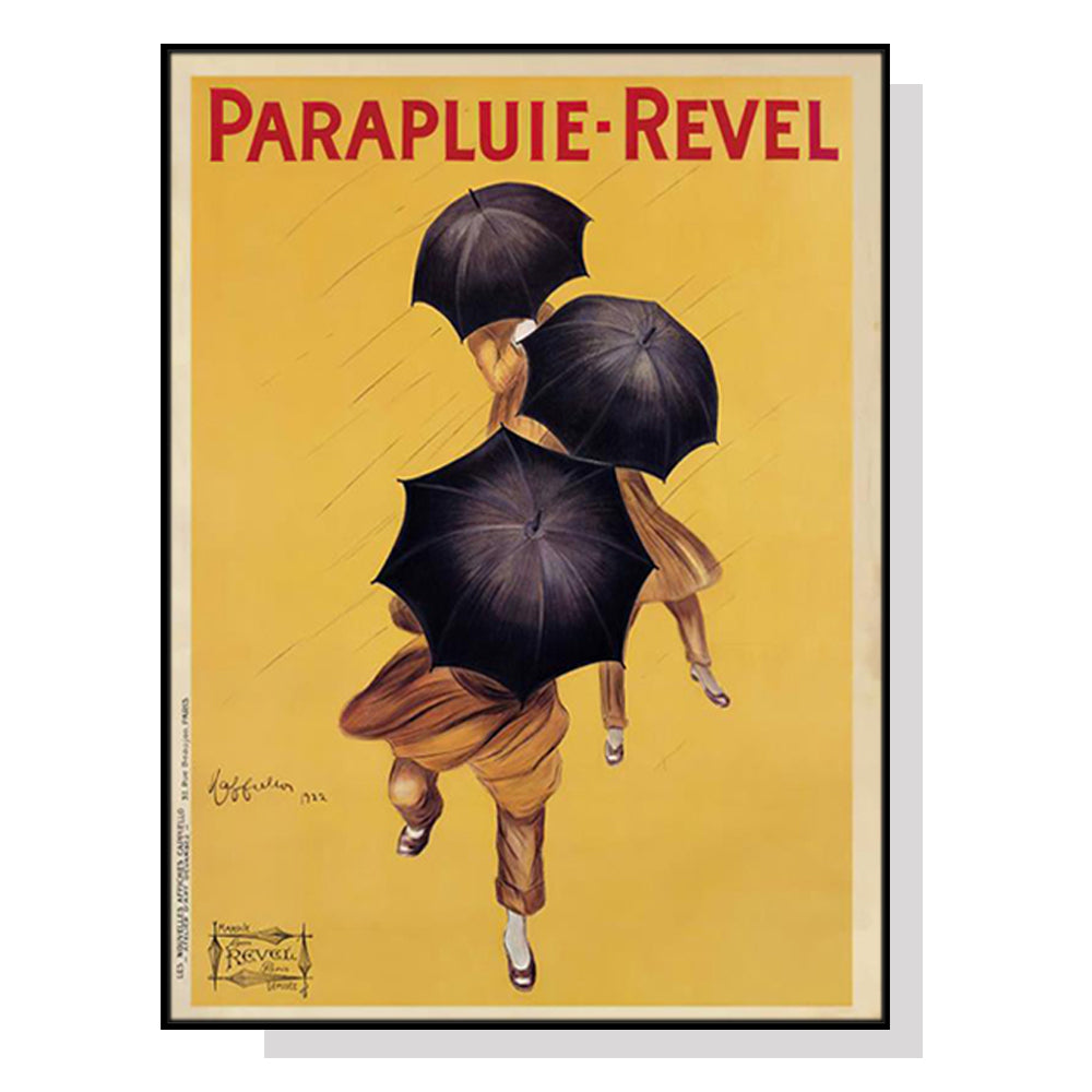 Floating Elegance: 40x60cm Black Framed Canvas Art - Parapluie Revel Design