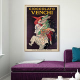 Wall Art 80cmx120cm Cioccolato Venchi Vintage Gold Frame Canvas - Front View