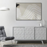 Wall Art 80cmx120cm Abstract Lady Black Frame Canvas - Front View