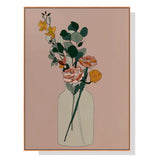 Bohemian Floral Canvas Art with Wooden Frame - 40cm x 60cm