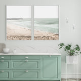 Coastal Canvas Prints Set with White Frames - 90cm x 135cm Wall Art - Front View