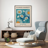 Athens Flower Market Canvas Print with Black Frame - 90cm x 135cm - Side View