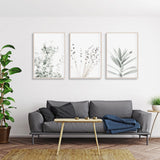 Wall Art 50cmx70cm Lavender Eucalyptus 3 Sets Wood Frame Canvas - Top-Down View