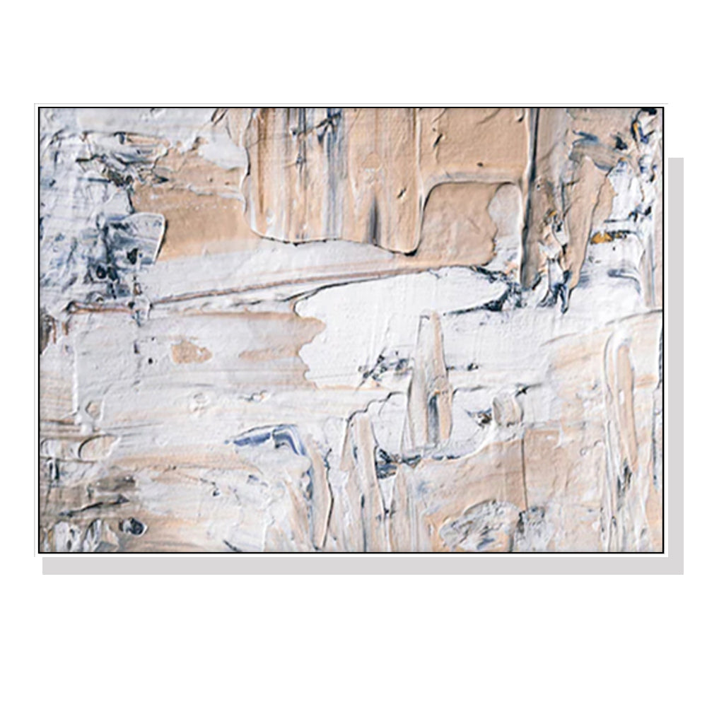 Contemporary 40x60cm Abstract Oil Canvas Art with White Floating Frame