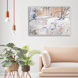 Wall Art 80cmx120cm  Modern Abstract Oil Painting Style White Frame Canvas - Front View