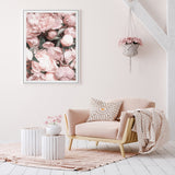 Wall Art 80cmx120cm Peony White Frame Canvas
