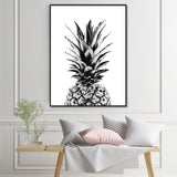 Wall Art 50cmx70cm Pineapple Black Frame Canvas - Top-Down View