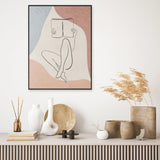 Wall Art 60cmx90cm Woman Reading Book Black Frame Canvas - Front View