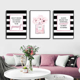 Framed Canvas Fashion Art Prints Set of 3 - 80cm x 120cm Black Framed Decor - Front View
