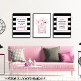 Framed Canvas Fashion Art Prints Set of 3 - 80cm x 120cm Black Framed Decor - Top-Down View