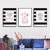 Wall Art 50cmx70cm Fashion Prints 3 Sets Black Frame Canvas - Side View