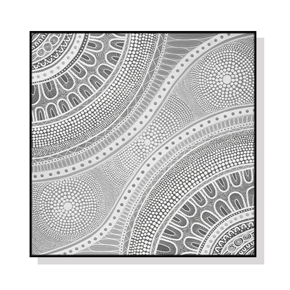 Nayiri Bami Black Framed Canvas Art - 40cm x 40cm