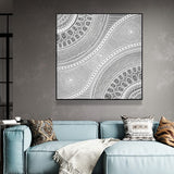 Wall Art 80cmx80cm Nayiri Bami Black Frame Canvas - Top-Down View