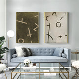 Neutral Composition Canvas Wall Art Set with Gold Frame - 100cm x 150cm - Top-Down View