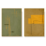 Elegant Gold Framed Canvas Wall Art Set - 90cm x 135cm United Study Design