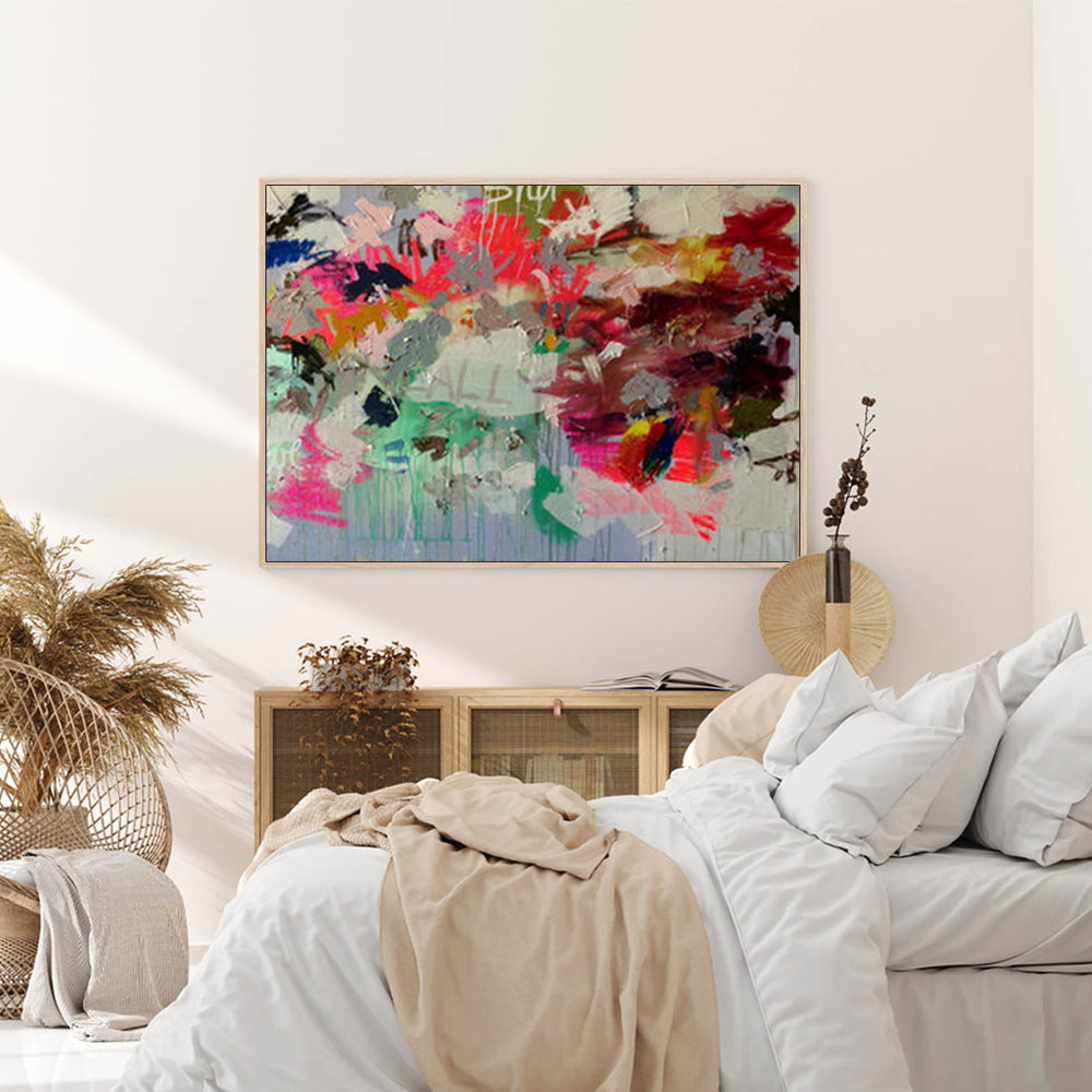 Abstract Flowing Art Canvas with Wooden Frame - 90cm x 135cm