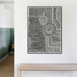 Wall Art 50cmx70cm Clustered Dots A Black Frame Canvas - Side View
