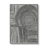 Wall Art 60cmx90cm Clustered Dots B Black Frame Canvas