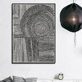 Wall Art 80cmx120cm Clustered Dots B Black Frame Canvas - Side View