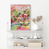 Wall Art 80cmx120cm Summer Smile A Wood Frame Canvas - Side View