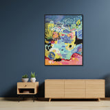Summer Smile Black Framed Canvas Art - 40cm x 60cm - Side View