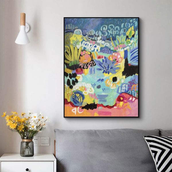 Summer Smile Canvas Wall Art - 100cm x 150cm with Black Floating Frame