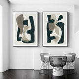 Framed Abstract Puzzle Canvas Art Set - 60cm x 90cm with Black Frame - Side View