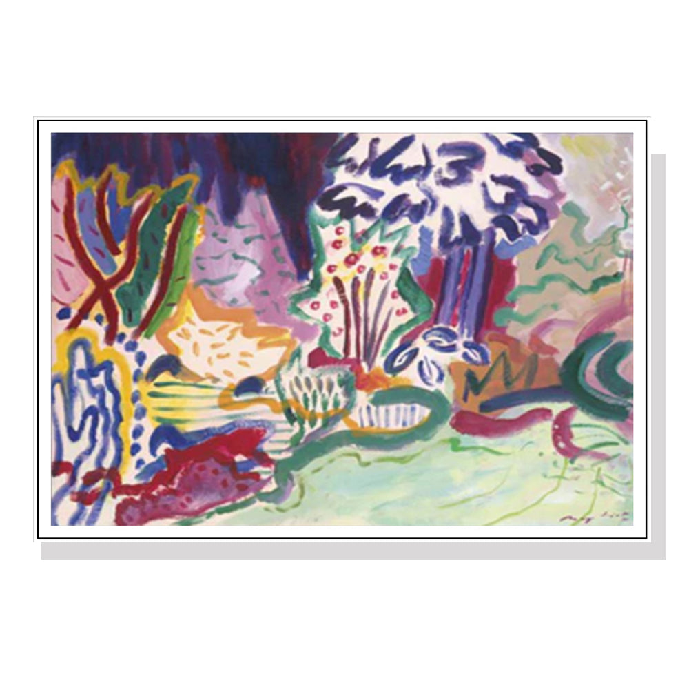 Late Summer Serenity: 100cm x 150cm Canvas Wall Art with White Frame