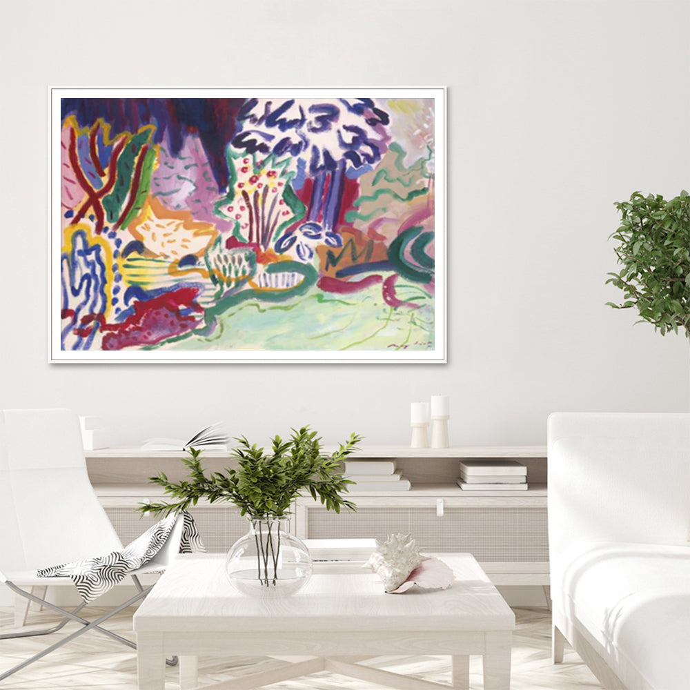 Framed Late Summer Canvas Art - 60cm x 90cm White Frame