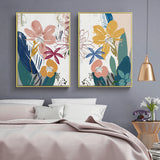 Summer Smile Canvas Art Set with Gold Frame - 50cm x 70cm - Side View