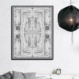 Abstract Mountain Canvas Art with Black Frame - 50cm x 70cm