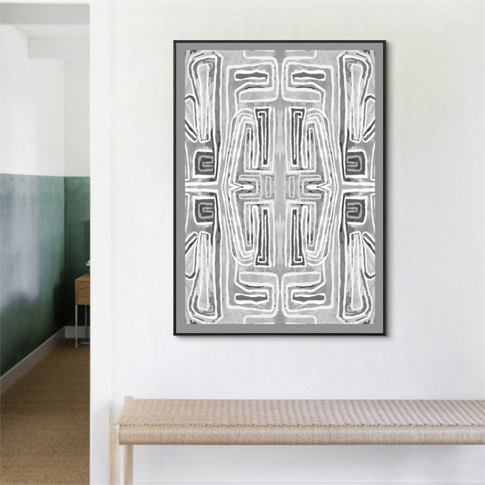 Abstract Mountain Canvas Wall Art with Black Floating Frame - 60cm x 90cm